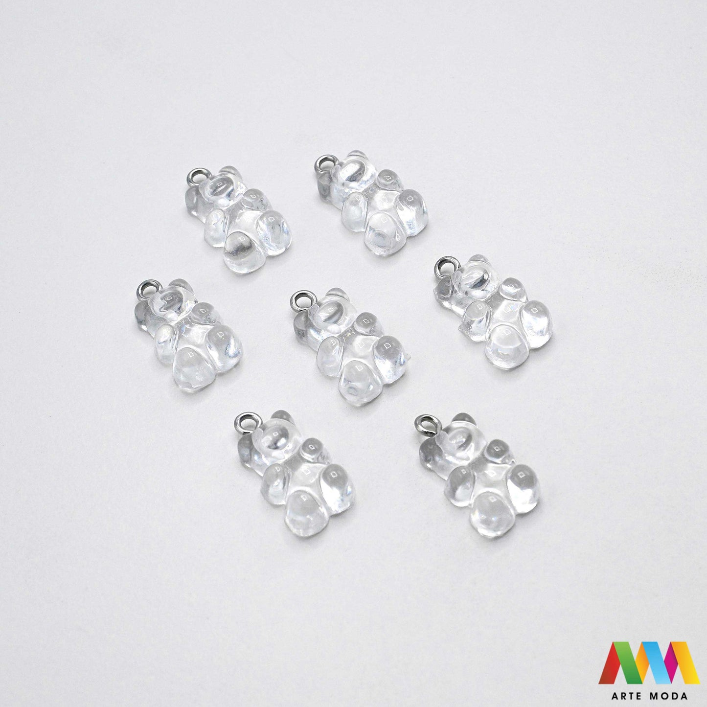 Prozoren obesek za medvedka z jeklenim kavljem