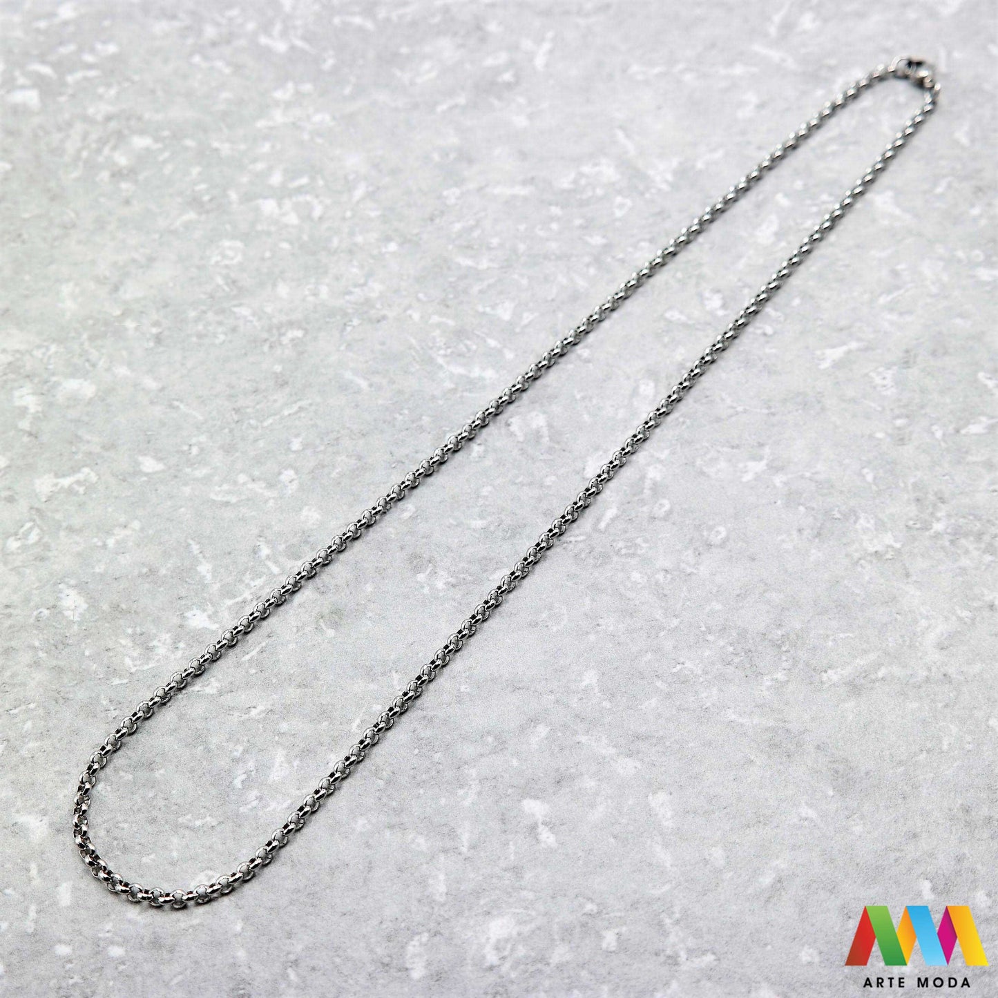 lanac lanci čelik repromaterijal čelični ogrlice ogrlica nehrđajući gotovi gotov lanac izrađen od nehrđajućeg čelika 316L i dužine od 50 centimetara koristi se za izradu ogrlica te dolazi s kopčom i alkicama