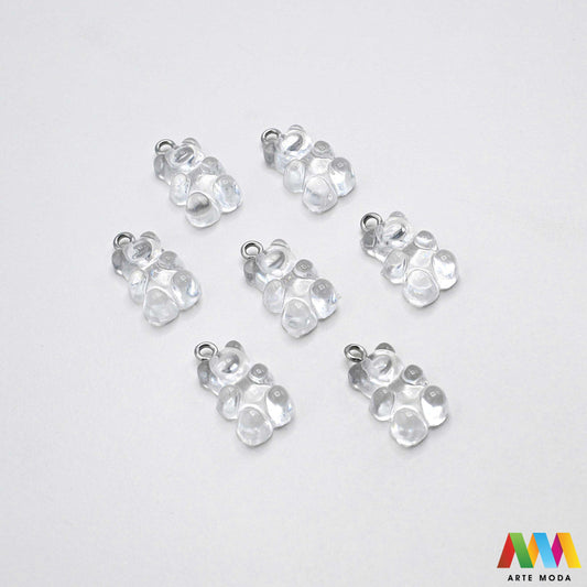 Prozoren obesek za medvedka z jeklenim kavljem