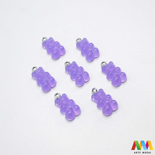 Vijoličen obesek za medvedka z jeklenim kavljem