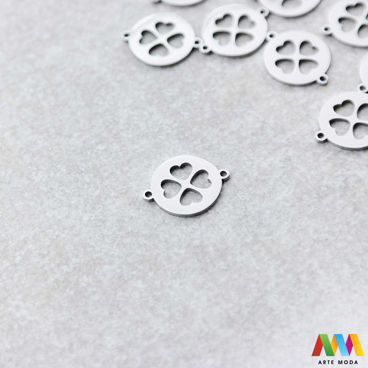 Djetelina privjesak s dvije rupe dve od čelika repromaterijal čelični ogrlice ogrlica narukvica narukvice nanožnica nehrđajući Privjesci izrađeni od nehrđajućeg čelika 316L koji služe za izradu nakita poput narukvica ili ogrlica najčešće se koriste za nizanje ili uz pomoć alkice se stavljaju na sajlu gumu flaks i ostale materijale arte moda repromaterijal