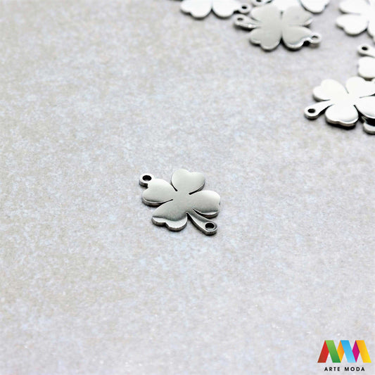 djetelina privjesak s dvije rupe dve od čelika repromaterijal čelični ogrlice ogrlica narukvica narukvice nanožnica nehrđajući Privjesci izrađeni od nehrđajućeg čelika 316L koji služe za izradu nakita poput narukvica ili ogrlica najčešće se koriste za nizanje ili uz pomoć alkice se stavljaju na sajlu gumu flaks i ostale materijale