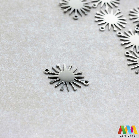 sunce privjesak s dvije rupe dve od čelika repromaterijal čelični ogrlice ogrlica narukvica narukvice nanožnica nehrđajući Privjesci izrađeni od nehrđajućeg čelika 316L koji služe za izradu nakita poput narukvica ili ogrlica najčešće se koriste za nizanje ili uz pomoć alkice se stavljaju na sajlu gumu flaks i ostale materijale