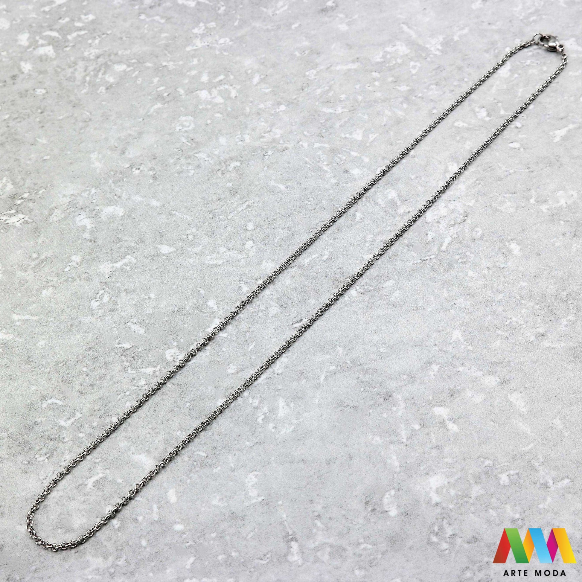 lanac lanci čelik repromaterijal čelični ogrlice ogrlica nehrđajući gotovi gotov lanac izrađen od nehrđajućeg čelika 316L i dužine od 50 centimetara koristi se za izradu ogrlica te dolazi s kopčom i alkicama